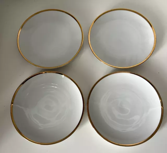 Thomas Germany Side Plates Medaillon Porcelain Thick Gold Band Rim Set of 4