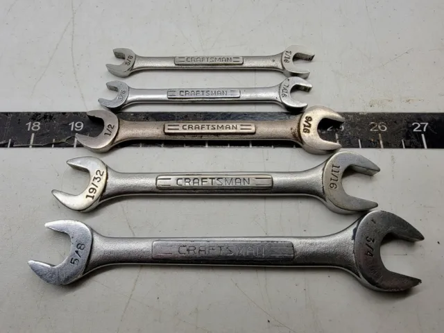 Craftsman 5pc SAE Double Open End Wrench Set VV Series, 3/8-3/4. b-x