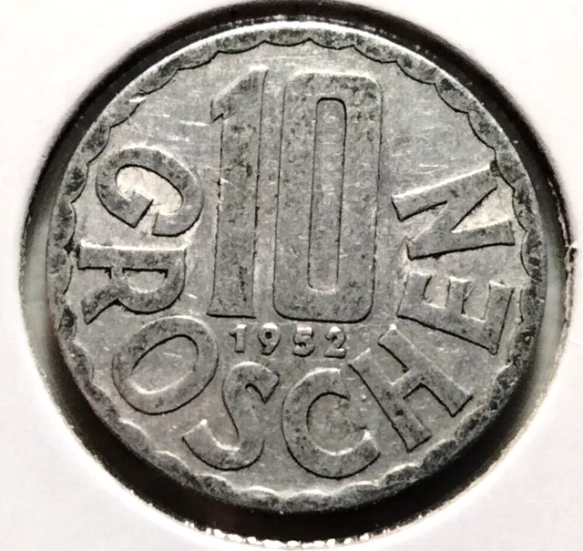 1952  AUSTRIA  10 Groschen  Coin -  KM# 2878 - Combined Shipping (IN#10219)