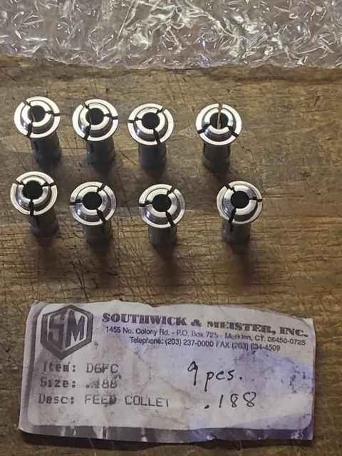 (8)Southwick Meister Feed Collets..D6FC-.188...LOT OF 8..SEE PHOTOS