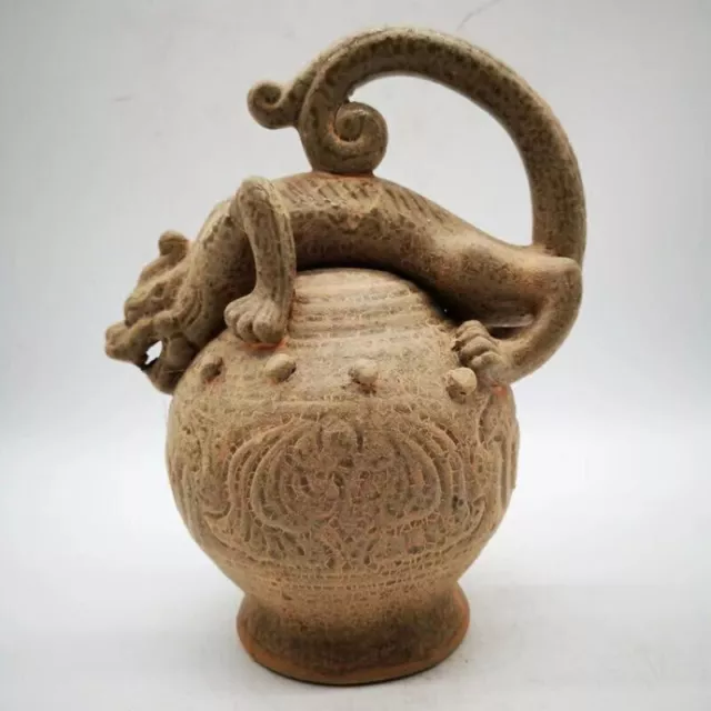 Vintage Chinese Porcelain Handcrafted Tiger REVERSE FLOW TEAPOT