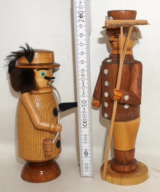 Räuchermann Räuchermännchen 2 STÜCK Erzgebirge DDR 16-20 cm
