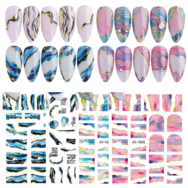 Bronzante Stickers Ongles Irrégulière Stickers Ongles Marbrure Creative