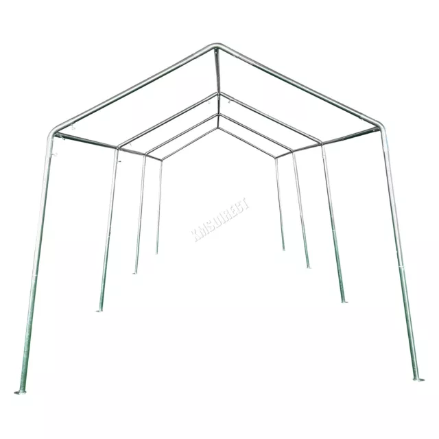 BIRCHTREE Garage Carport Shelter Car Port Canopy 3m x 6m Galvanised Frame White 3