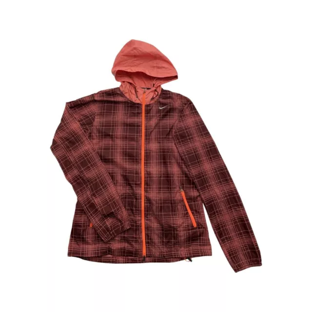 Nike Jacke Damen M Sportjacke Windbreaker rot orange Polyester Running