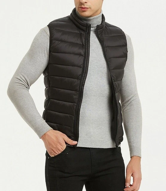 Giubbotto uomo piumino invernale giubotto smanicato gilet giacca nero da 2XL XXL 2