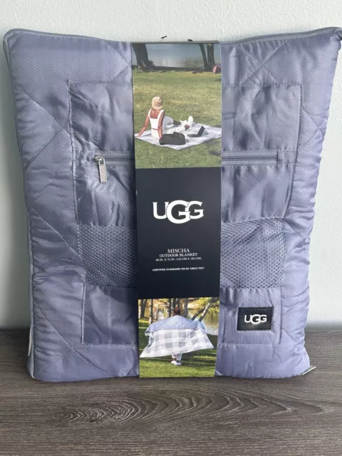 UGG AUSTRALIA GRAY MISCHA Outdoor 60 X 70 Throw Blanket with backpack straps NEW 80.99 PicClick