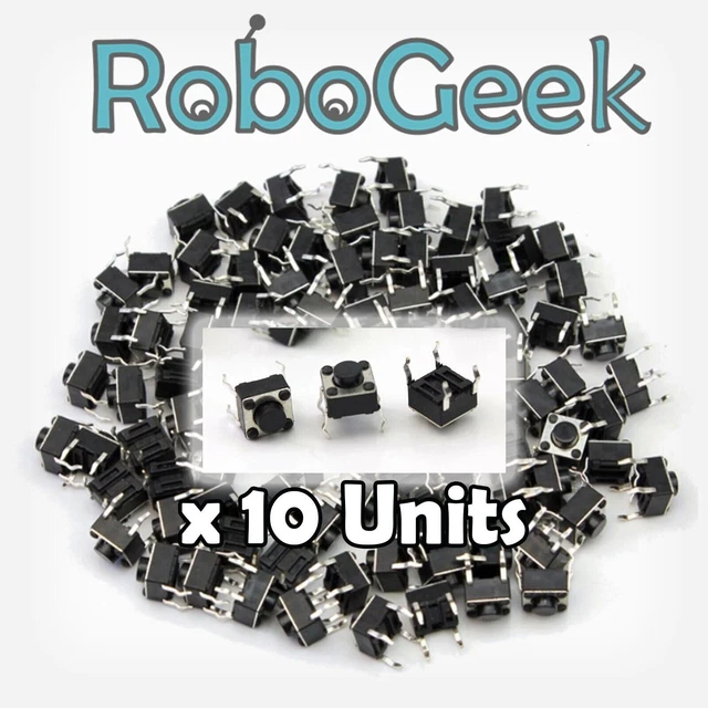 Lot De 10 Boutons Poussoirs Mini 6x6x5mm Neufs - Composant électronique CI