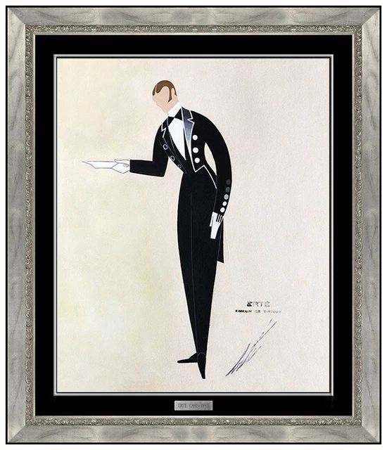 ERTE ORIGINAL GOUACHE Painting Signed Art Deco Fashion Costume Design