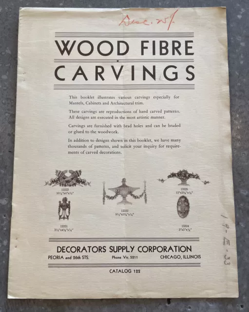 Vintage Architectural Trim Wood Fibre Carvings Catalog Decorator Supply 2