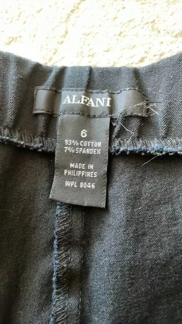 Alfani Black Cropped Side Zip Dress Pants Size 6 3