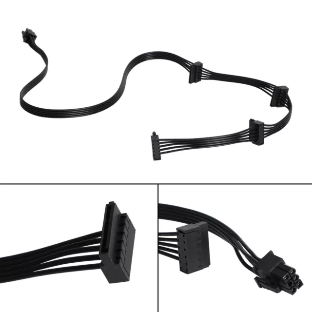1 PC Cable PCIe GPU 6 Pin to 4 SATA Power Cable PSU fit for Corsair RM1000X AU