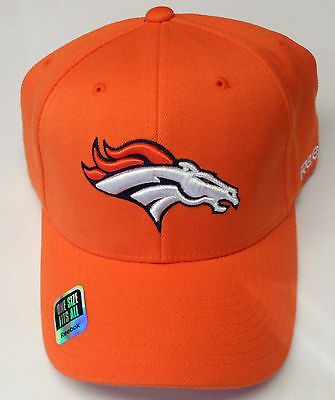 NFL Denver Broncos Reebok flexfit Sideline Berretto Cappello Misura Unica Nuovo