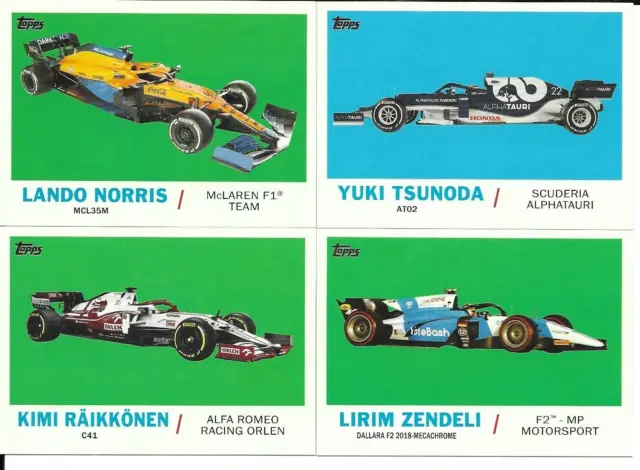 Lot (4) 2021 Topps Formula 1 Topps 1961 Sports Cars Insert Cards Lando Norris +
