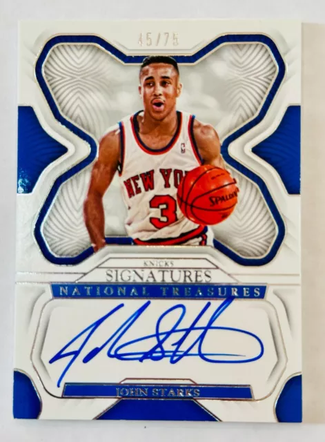 John Starks 2022-23 Panini National Treasures Autograph Auto /75