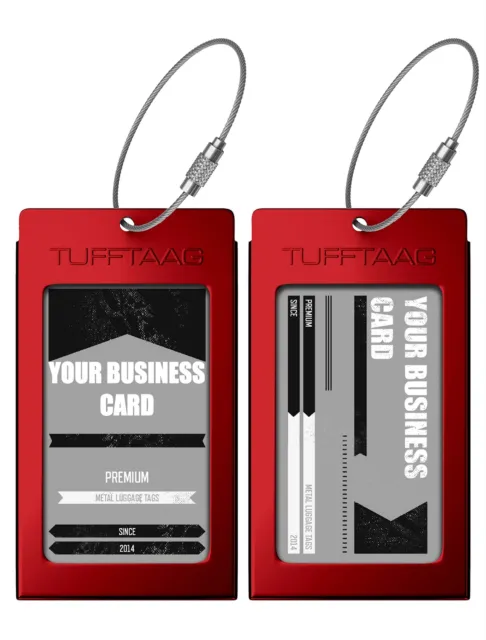Luggage Tags Business Card Holder TUFFTAAG Travel ID Bag Tag in Many Color Optio