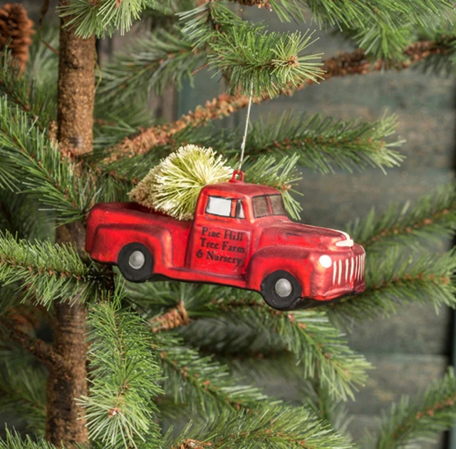 RAGON HOUSE RED PICK UP TRUCK w/ TREE ORNAMENT New!