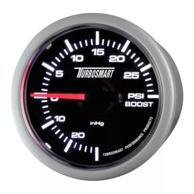 Turbosmart Turbo Boost Car Gauge - 52mm - 0-30 PSI - Black Dial Face/White