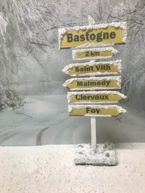 1/6 scale WW2 Winter Bastogne Battle of the Bulge Diorama Sign