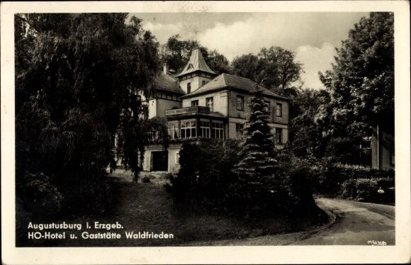 Ak Augustusburg im Erzgebirge, HO Hotel, Gaststätte Waldfrieden - 3621727