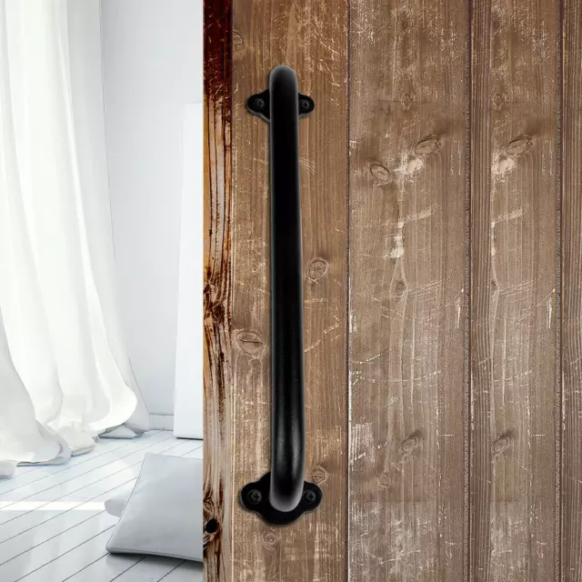 Barn Sliding Door Pull Handle Flush Gate Iron Shed Cabinet Hardware Matte Black