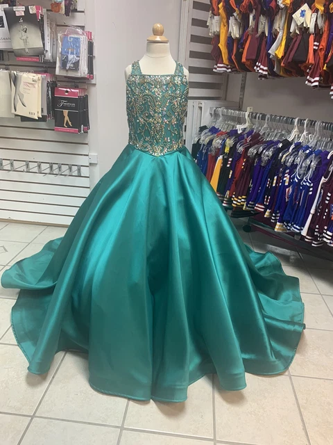 Size 14 Tiffany Corset Lace Up Back Beaded Ballgown Pageant Dress W/ Pockets