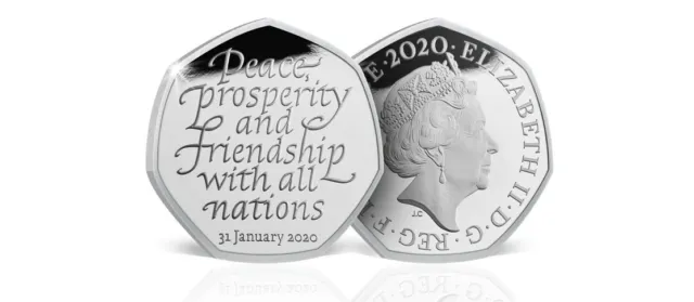 Brexit 50p Coin Official Royal Mint Limited Edition Brand New Solid Silver Proof 3