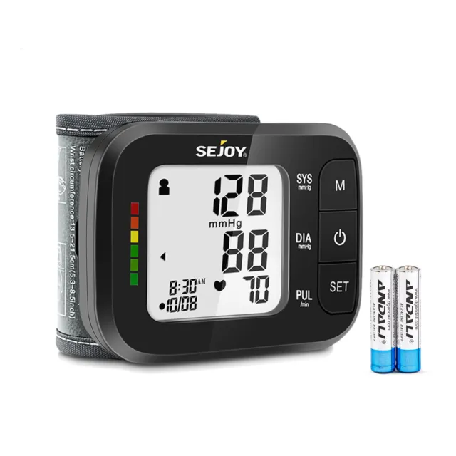 SEJOY LCD Digital Wrist Blood Pressure Monitor BP Cuff Gauge Automatic Machine