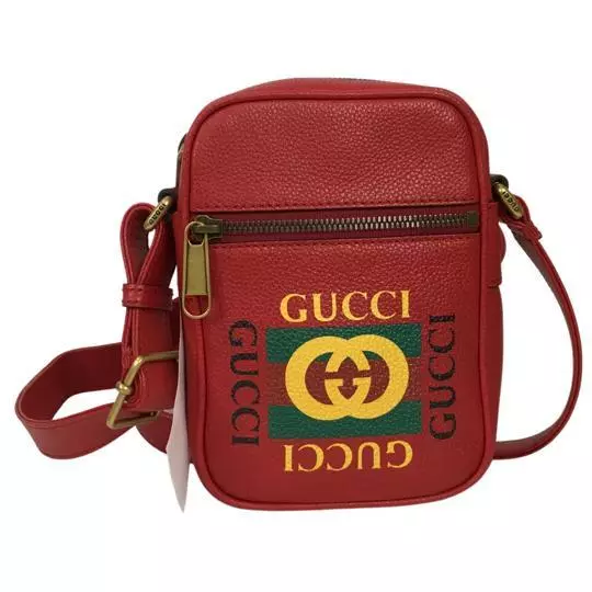 ♡NWT♡ Gucci bag Black Techno Canvas Luggage with Gucci Red Green Web Stripe  M