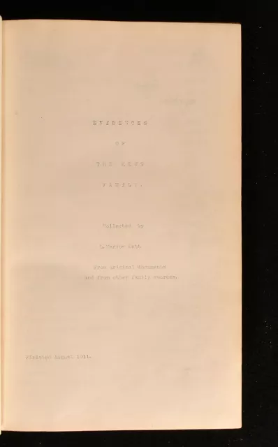 1911 Evidences of the Kett Family Louisa Marion Kett Very Scarce Manuscript 2