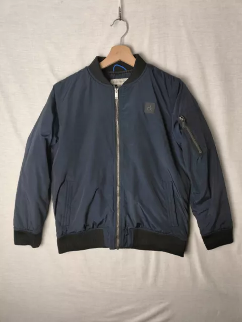 Calvin Klein Jeans Blue Full Zip Polyester Bomber Jacket / Coat - Boys Large