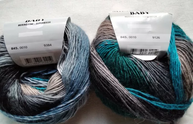 50g Lang Yarns Mille Colori Baby, Fb. 10, grau/blau