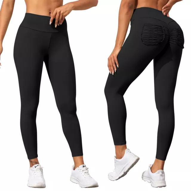 Women High Waist Ruched Butt Lift Yoga Pants Leg Long Athletic