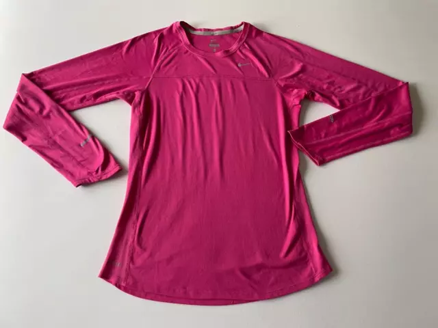 NIKE Miler Running Dri Fit Gr. M Damen Sport-Shirt Laufshirt Fitness pink