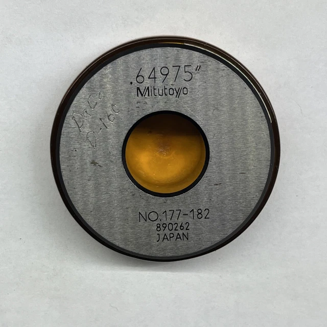 Mitutoyo 0.65” Calibration Master Setting Ring Hole Bore Gage Gauge Micrometer