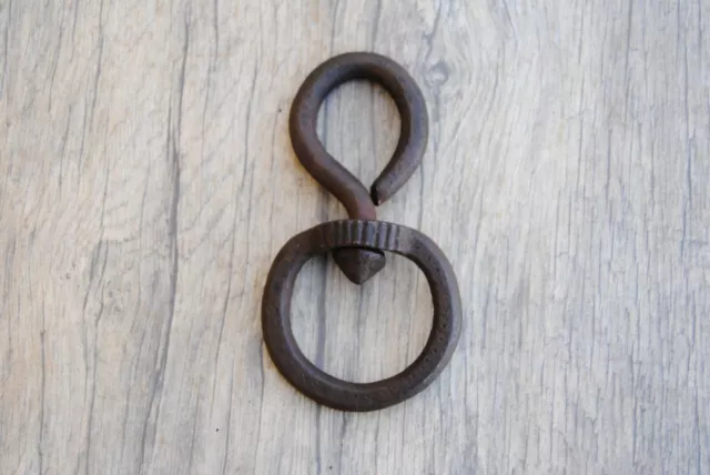 Vintage wrought Iron handforged hanging swivel double Butchers Meat Hook