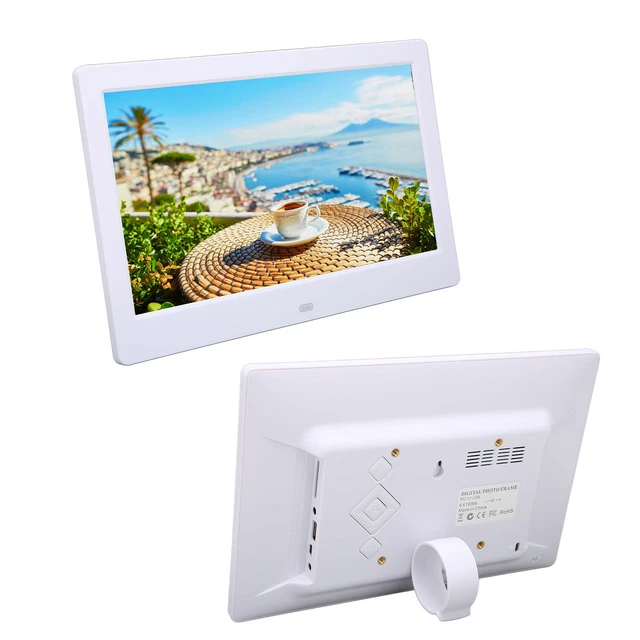 (Bianco) cornice digitale 10,1 pollici 1024x600 cornice elettronica intelligente
