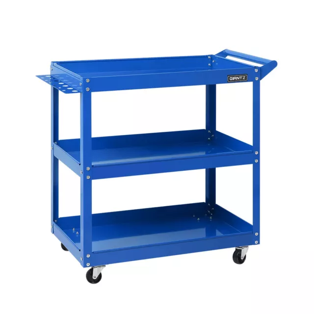 Giantz Tool Cart Trolley Box 3-Tier Toolbox Garage Storage Roller Organizer Blue