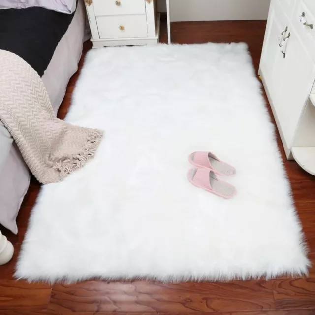 Lujoso Suave Piel de Oveja Peludo Alfombra - Cómodo Decoración Hogar