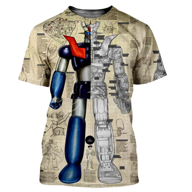 Mazinger Z 3D Printed Unisex Casual T-Shirt Women Men  Short Sleeve Tops