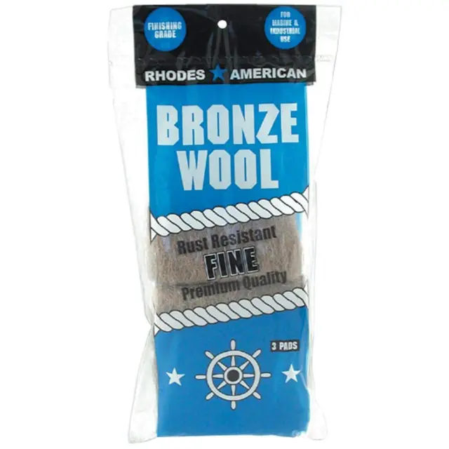 Fine Grade Bronze Wool Pads 3 Pack 3 steel wool pads per pack 3 Pack New Strong