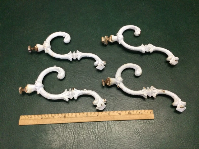 Lot of 4 Antique Victorian Cast Iron Hall Tree Hooks