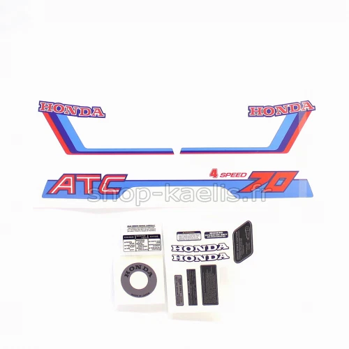 Kit déco ATC70 HONDA rouge et bleu 1983