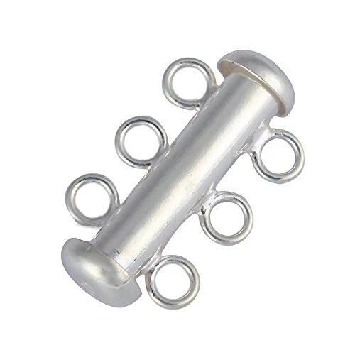 2pcs Authentic 925 Sterling Silver 3 Strands Connector Slide Lock Clasp Tube ...