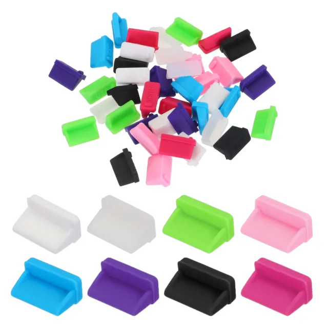 40pcs USB Type a Port Plugs Covers Caps Silicone Anti Dust Protector, 8 Colors