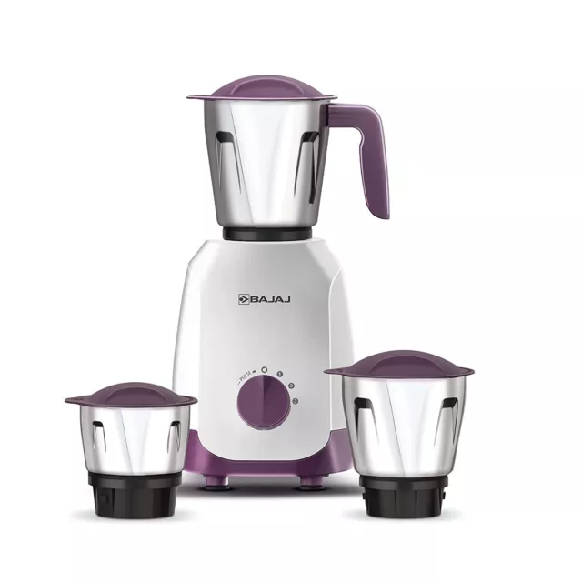 Bajaj Ninja Series Elegance 500Watt, 3 Jar Mixer Grinder (Purple)- Free Delivery