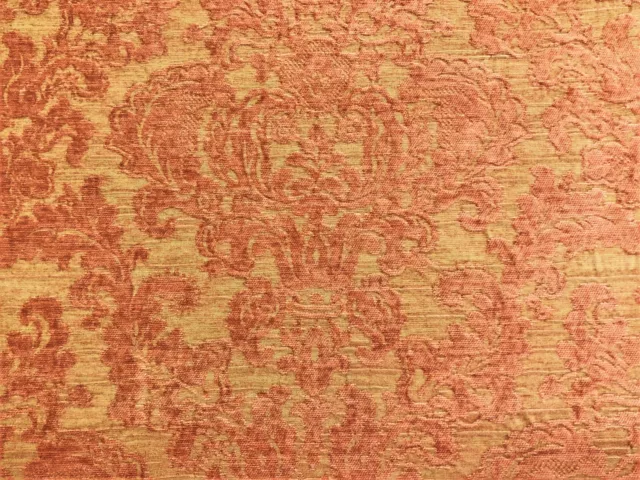 Lee Jofa Claremont Floral Damask Rose Beige Coral Chenille Upholstery Fabric