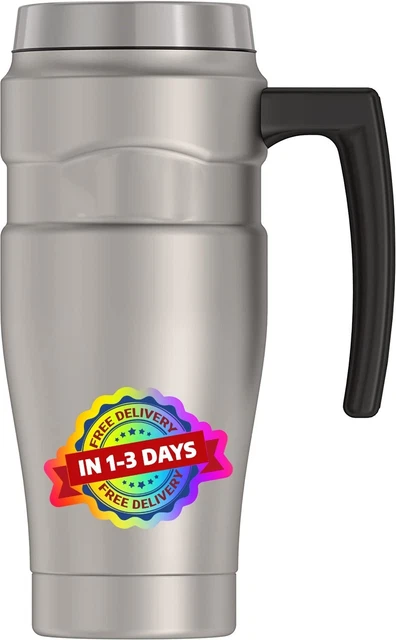 Coffee Travel Mug With Handle Stainless Steel Cup Tumbler  Insulated 16oz NUEVO