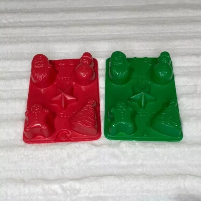 Lot of 2 Jello Jigglers Christmas Party Tree Ginger Bread Snowman Star