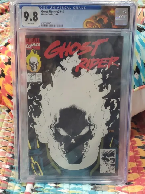 Ghost Rider v2#15 (CGC 9.8) Custom Label  7/91 Marvel, Glow in Dark, New Slab🔥